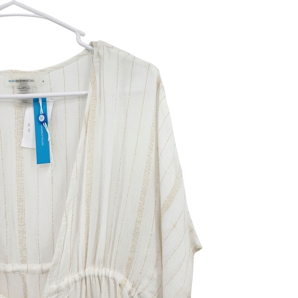 Bleu Rod Beattie Women's Metallic Caftan Cover Up Swimsuit White Sz S - Picture 2 of 8